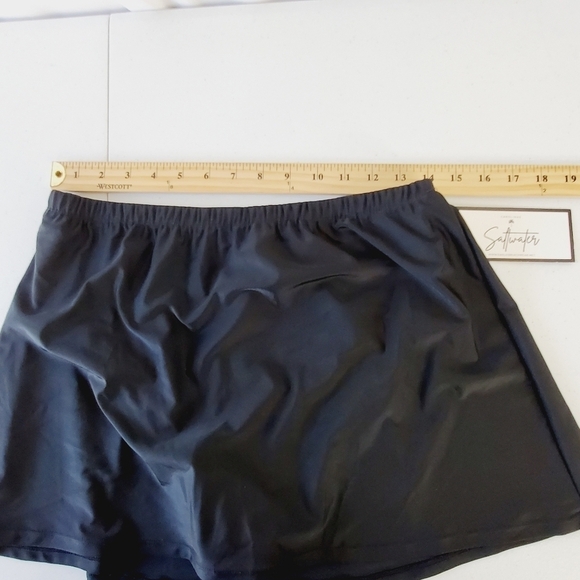 NWT Carolinas Saltwater Swim Skirt Size 12 Black Full Coverage Swim Bottom Beach - Picture 4 of 10